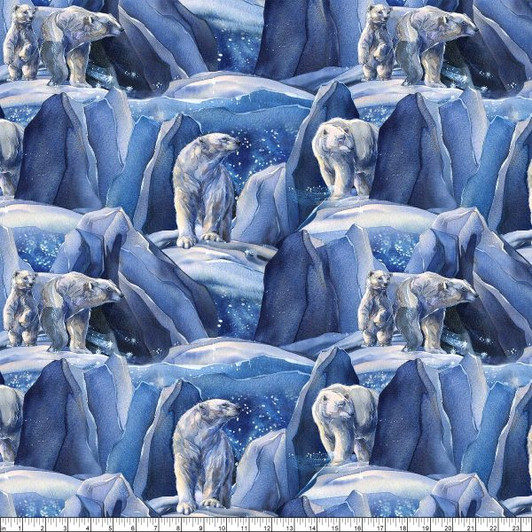 Polar Frost Polar Bears Dark Blue 24842-46 Cotton Quilting Fabric Polar Frost Polar Bears Dark Blue 24842-46 Cotton Quilting Fabric
