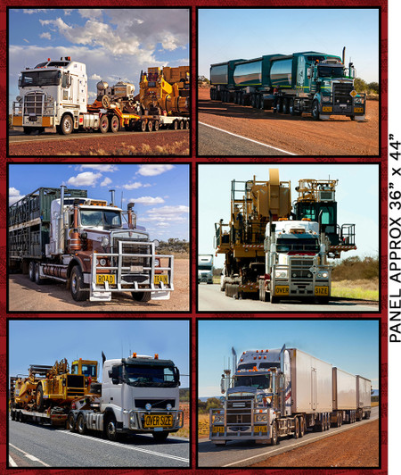 Terrific Trucking Trucks Multi 6 Blocks 3108B Cotton Quilting Fabric Panel Terrific Trucking Trucks Multi 6 Blocks 3108B Cotton Quilting Fabric Panel