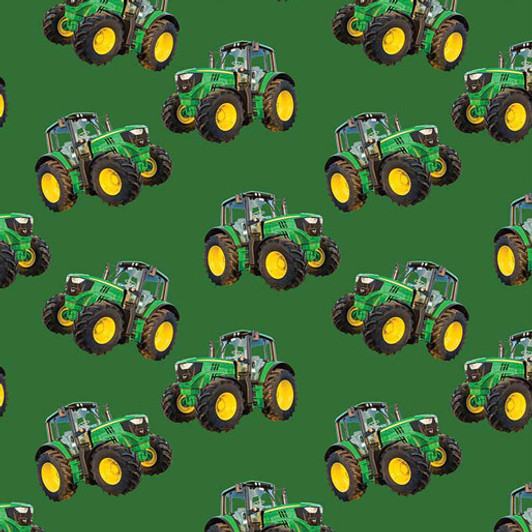 Farm Machines Tractor Toss Solid Green 7105H Cotton Fabric Farm Machines Tractor Toss Solid Green 7105H Cotton Fabric
