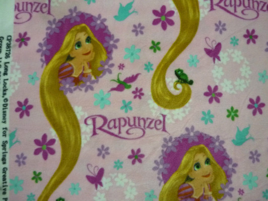 Disney Rapunzel Long Locks Pink FLEECE Fabric Disney Rapunzel Long Locks Pink FLEECE Fabric