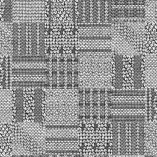 Bed Buds Knit Cheater Black and White DV6615 Cotton Quilting Fabric Bed Buds Knit Cheater Black and White DV6615 Cotton Quilting Fabric
