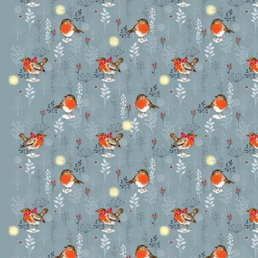 Winter Moon Christmas Robins 80970/102 Cotton Quilting Fabric Winter Moon Christmas Robins 80970/102 Cotton Quilting Fabric