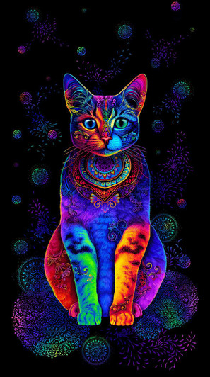 Wildcat Sitting Cat PANEL-CD3030BLACK Cotton Quilting Fabric Panel Wildcat Sitting Cat PANEL-CD3030BLACK Cotton Quilting Fabric Panel