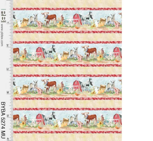 Barnyard Babies Farmyard Babies BYBA5274-MU Repeating Stripe Cotton Quilting Fabric Barnyard Babies Farmyard Babies BYBA5274-MU Repeating Stripe Cotton Quilting Fabric