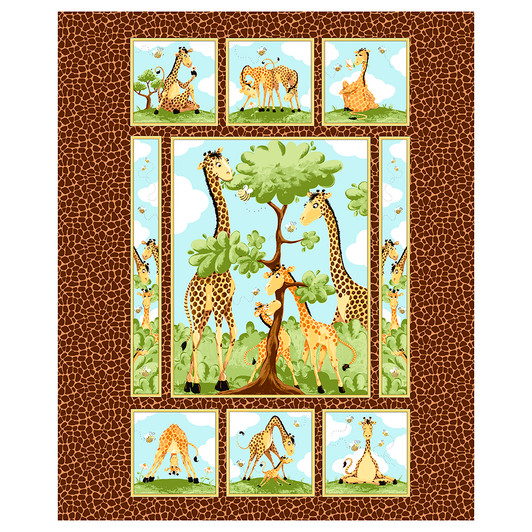 SusyBee Zoe the Giraffe II SB20355-280 Cotton Quilting Fabric Panel SusyBee Zoe the Giraffe II SB20355-280 Cotton Quilting Fabric Panel