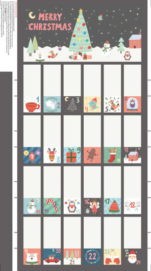 Oh Deer Snow DV 6401 Advent Calendar Cotton Quilting Fabric Panel Oh Deer Snow DV 6401 Advent Calendar Cotton Quilting Fabric Panel