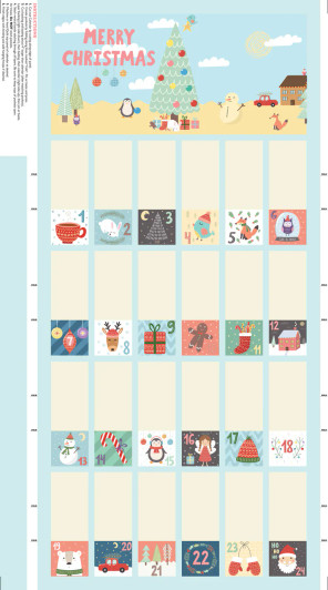 Oh Deer Beach DV 6402 Advent Calendar Cotton Quilting Fabric Panel Oh Deer Beach DV 6402 Advent Calendar Cotton Quilting Fabric Panel