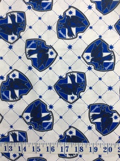 Harry Potter Wizarding World Ravenclaw House Pride White Cotton Quilting Fabric 1/2 YARD Harry Potter Wizarding World Ravenclaw House Pride White Cotton Quilting Fabric 1/2 YARD