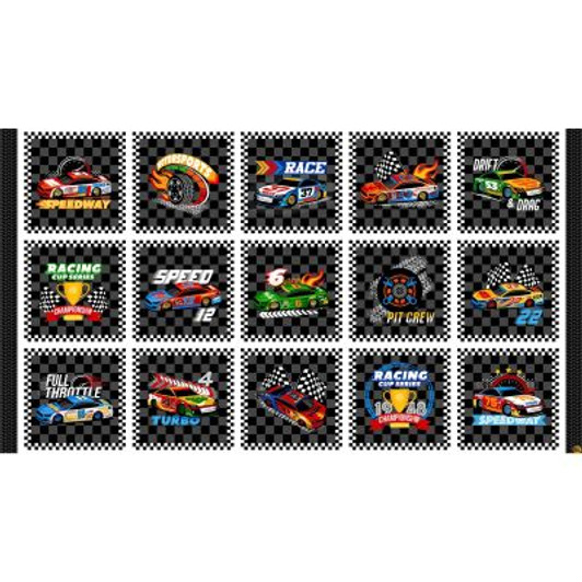 Racing Cars Turbo Speed Racing Car 25106-99 Cotton Quilting Fabric Block Panel Racing Cars Turbo Speed Racing Car 25106-99 Cotton Quilting Fabric Block Panel