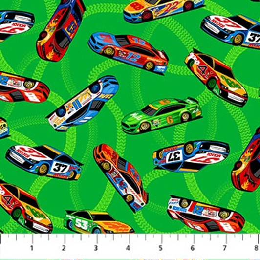 Racing Cars Turbo Speed Racing Cars Small Green Multi 25109-74 Cotton Quilting Fabric Racing Cars Turbo Speed Racing Cars Small Green Multi 25109-74 Cotton Quilting Fabric
