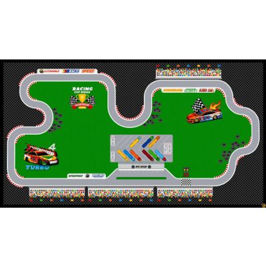 Racing Cars Turbo Speed Race Track 25105-99 Cotton Quilting Fabric Block Panel Racing Cars Turbo Speed Race Track 25105-99 Cotton Quilting Fabric Block Panel