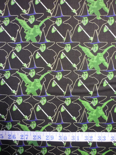 Wizard of Oz Wicked Witch Black Cotton Quilting Fabric Wizard of Oz Wicked Witch Black Cotton Quilting Fabric