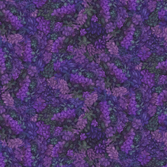 Mystical Unicorns Floral Texture Purple 30614-V Cotton Quilting Fabric