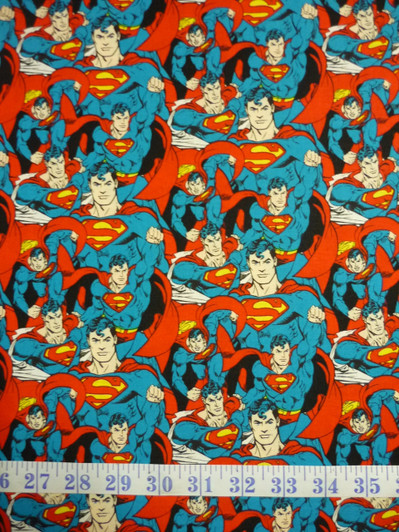Superman Crowd Cotton Quilting Fabric Superman Crowd Cotton Quilting Fabric