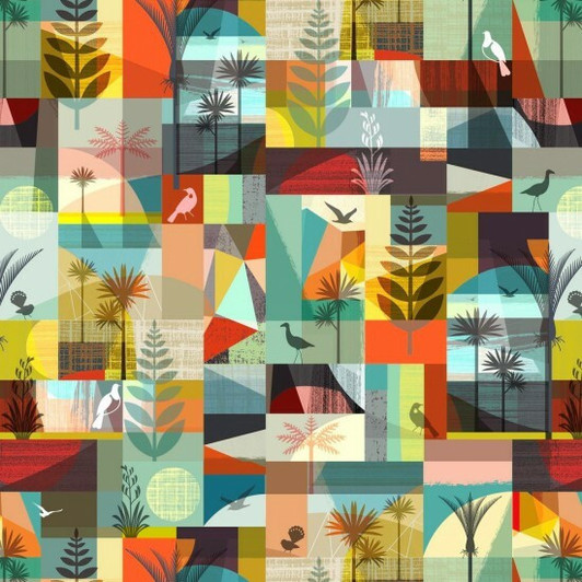 New Zealand Birds of Aotearoa Allover Cotton Quilting Fabric New Zealand Birds of Aotearoa Allover Cotton Quilting Fabric
