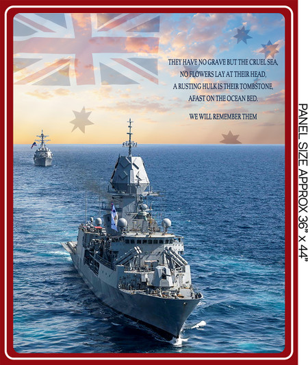Navy II Australia 4167A With Poem 36 Inch Cotton Quilting Fabric Panel Navy II Australia 4167A With Poem 36 Inch Cotton Quilting Fabric Panel