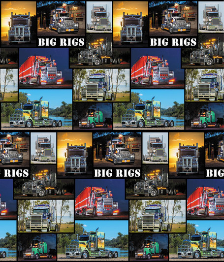 Trucks Big Rigs Trucks Allover Coordinate Cotton Quilting Fabric