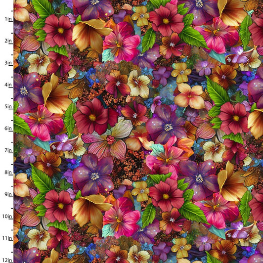 Drinkers of the Wind Horses Bountiful Beauty Floral 22360-MLT Cotton Quilting Fabric Drinkers of the Wind Horses Bountiful Beauty Floral 22360-MLT Cotton Quilting Fabric