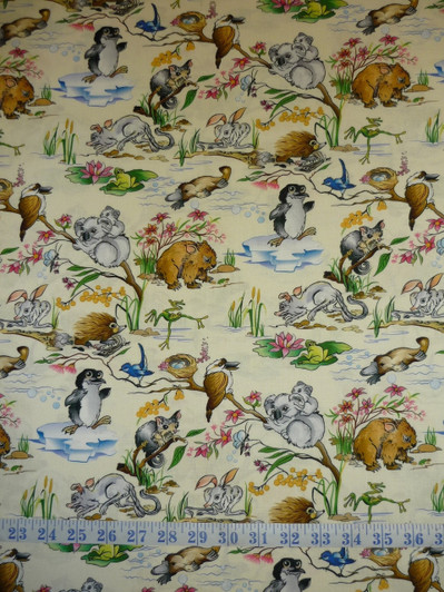 Aussie Nursery Australian Baby Animals Cream Cotton Quilting Fabric Aussie Nursery Australian Baby Animals Cream Cotton Quilting Fabric