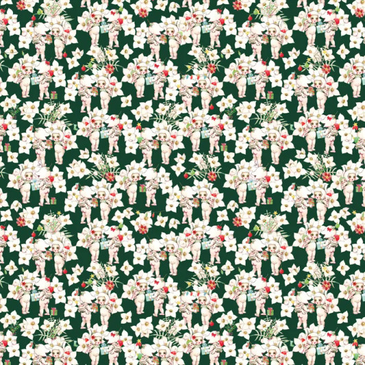 May Gibbs Christmas Pink Boronia 2 Dark Green MG1037 Cotton Quilting Fabric May Gibbs Christmas Pink Boronia 2 Dark Green MG1037 Cotton Quilting Fabric