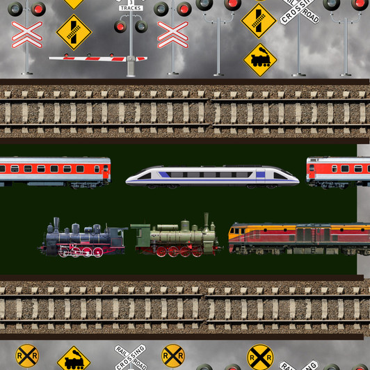 The Conductors Collection Trains Signals Tracks Stripe 5026-04 Cotton Quilting Fabric The Conductors Collection Trains Signals Tracks Stripe 5026-04 Cotton Quilting Fabric