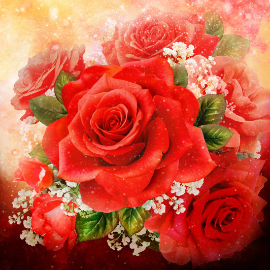 American Rose Beauty Red 58-7941 Cotton Quilting Extra Large Panel American Rose Beauty Red 58-7941 Cotton Quilting Extra Large Panel