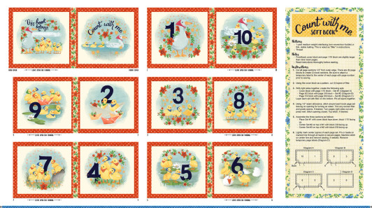Darling Ducklings Count with Me DDUC05495-PA Cotton Quilting  Fabric Book Panel