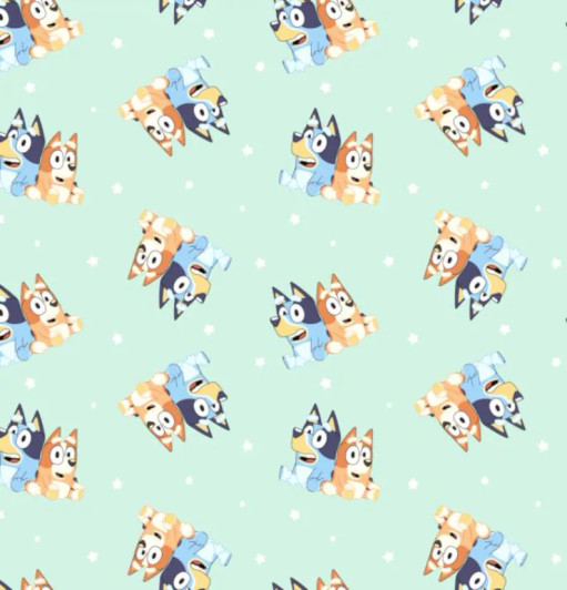 Bluey and Bingo Best Friends Soft Green 80835-A620715 Cotton Quilting Fabric