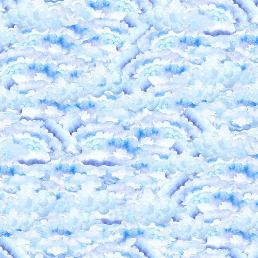 Owl Always Love You Packed Clouds CD3247-SKY Cotton Quilting Fabric