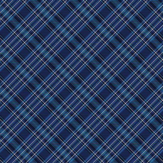 Owl Always Love You Tartan Plaid Navy CD3248-NAVY Cotton Quilting Fabric