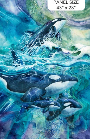 Whale Song Whales Multi DP24980-44 Cotton Quilting Fabric Panel Whale Song Whales Multi DP24980-44 Cotton Quilting Fabric Panel