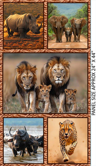 Savannah Trails African Animals 5021-02 Cotton Quilting Fabric Panel Savannah Trails African Animals 5021-02 Cotton Quilting Fabric Panel