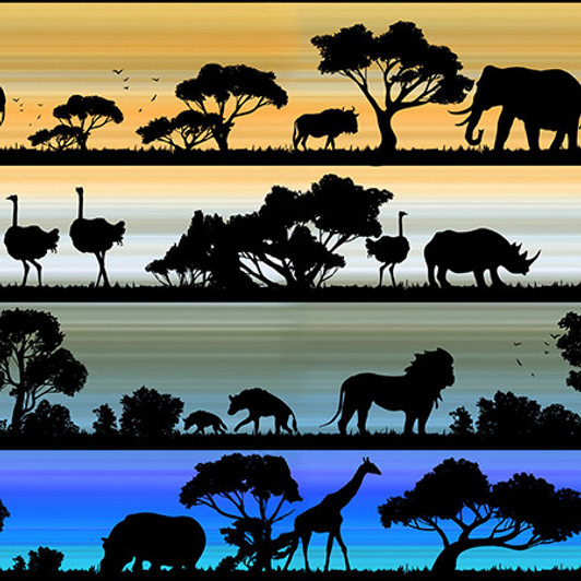 Savannah Trails African Animals Stripe 5021-04 Cotton Quilting Fabric Savannah Trails African Animals Stripe 5021-04 Cotton Quilting Fabric