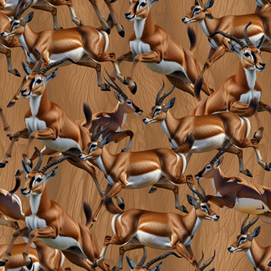 Savannah Trails African Animals Springbok Antelopes 5021-10 Cotton Quilting Fabric