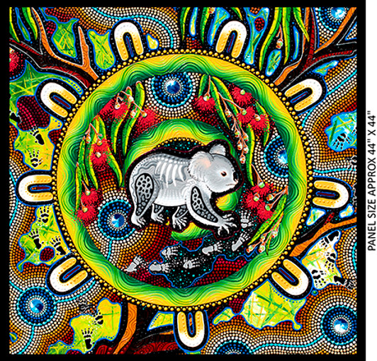 Aboriginal Art Spirit of the Bush 3 Koala 5018/06 Cotton Quilting Fabric 44 inch Panel Aboriginal Art Spirit of the Bush 3 Koala 5018/06 Cotton Quilting Fabric 44 inch Panel