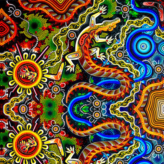 Aboriginal Art Spirit of the Bush 3 Crocodile 5018/19 Cotton Quilting Fabric Aboriginal Art Spirit of the Bush 3 Crocodile 5018/19 Cotton Quilting Fabric