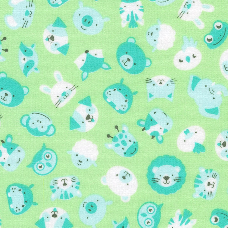 Cozy Cotton Fresh Dew Animal Heads SRKF-22728-308 FLANNEL Fabric