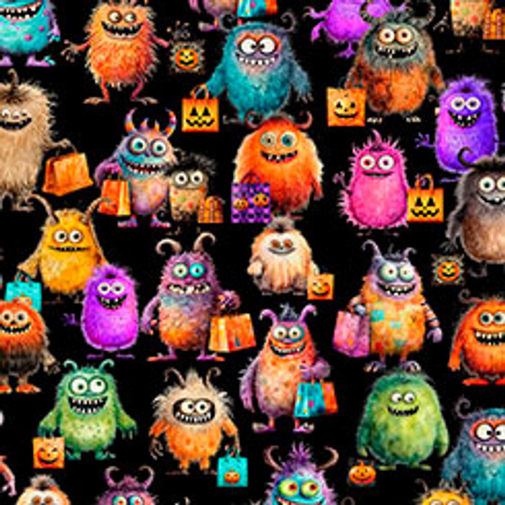 Gotta Have It Monster Mash Black 31186-J Cotton Quilting Fabric