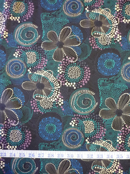 Aboriginal Australian Art Inspired Namoo Ocean Cotton Quilting Fabric