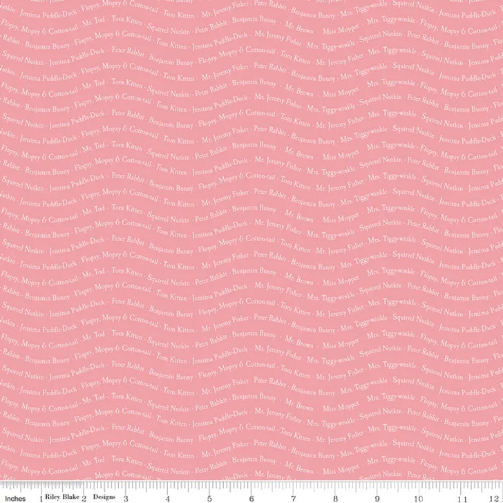 Peter Rabbit & Friends™ Text Sugar Pink CD15866 SUGAR PINK Cotton Quilting Fabric