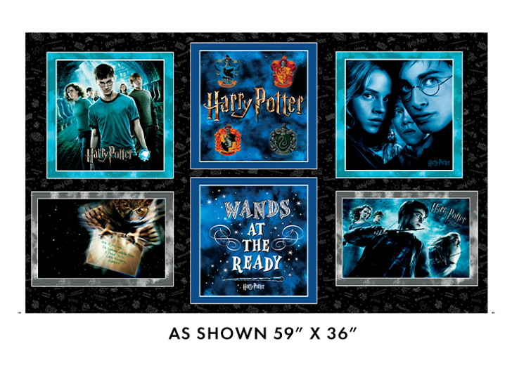 Harry Potter 15221W-12 Cotton Quilting Fabric 59 Inch Extra Wide Pillow Panel
