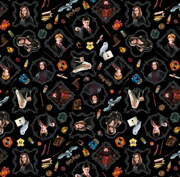 Harry Potter Magic Black 15220W-12 108 Inch Backing Cotton Quilting Fabric