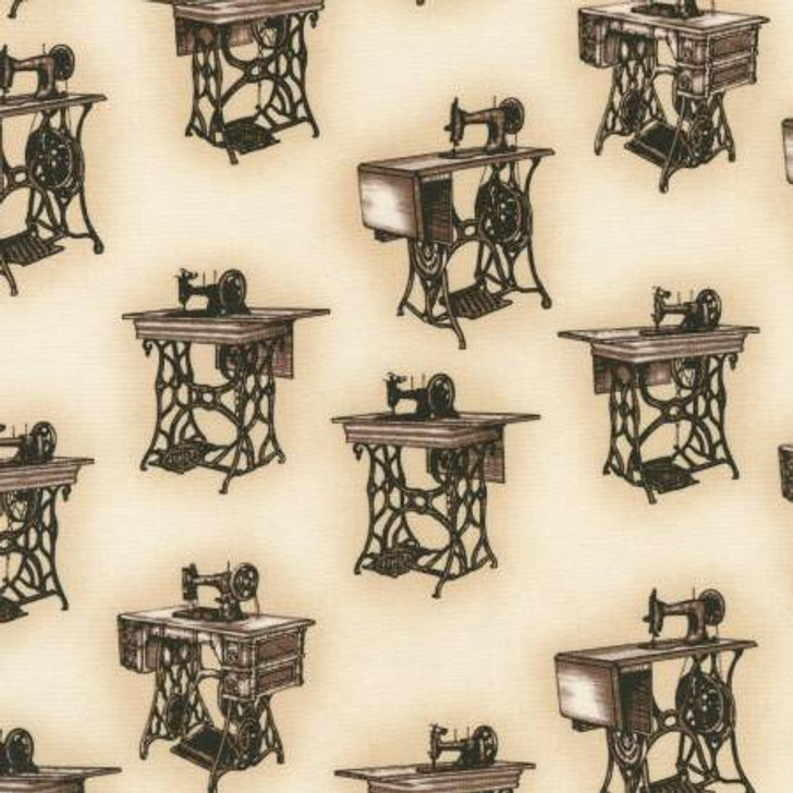 Antique Sewing Machine Singer Treadle Cotton Quilting Fabric 1/2 YARD