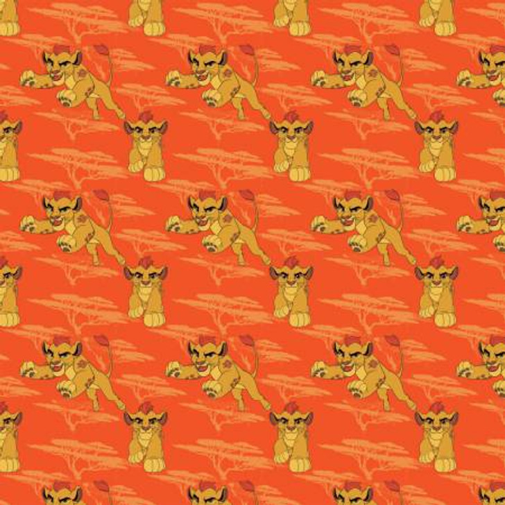 Disney Lion King Lion Guard Kion Orange Cotton Quilting Fabric 1/2 YARD