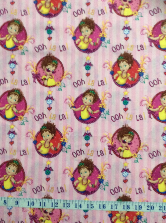 Disney Fancy Nancy Framed Hot Pink Cotton Quilting Fabric 1/2 YARD