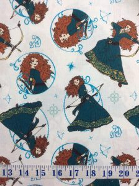 Disney Princess Merida the Brave Cotton Quilting Fabric 1/2 YARD