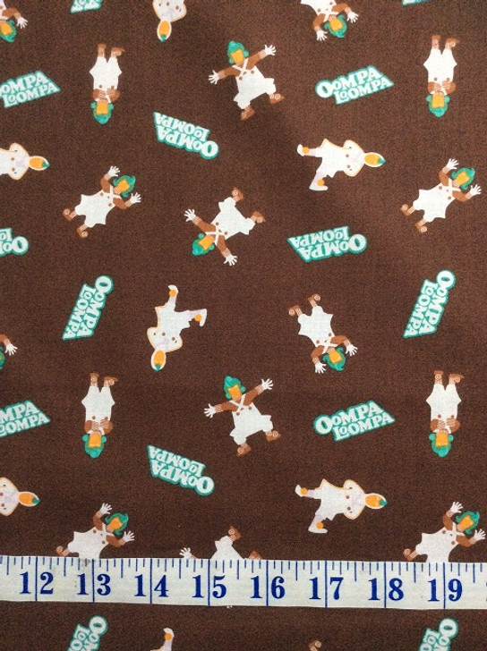 Willy Wonka Oompa Loompa Brown Cotton Quilting Fabric 1/2 YARD