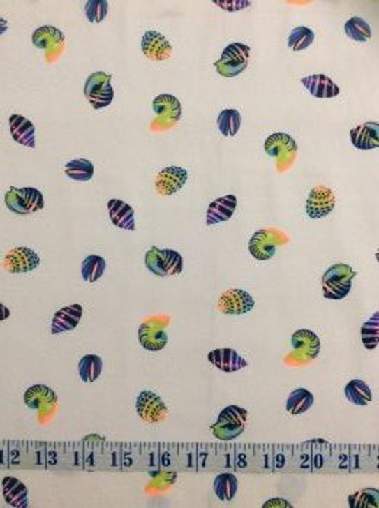 Zuma by Tula Pink Sea Shells Aquamarine Cotton Quilting Fabric 1/2 YARD