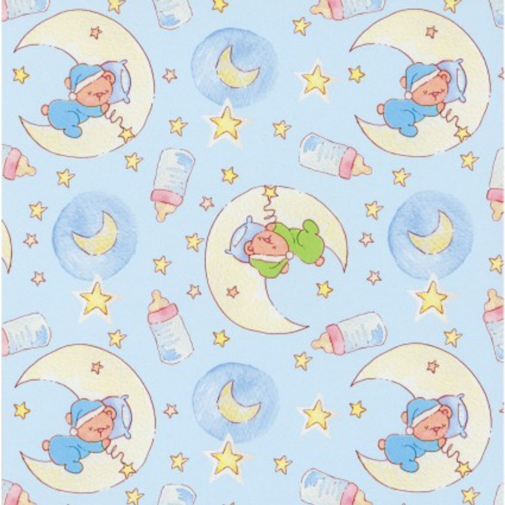 Bedtime Teddy Bear Sleepy Bear Moon and Stars FLANNEL