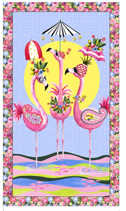 Flamingo Multi Flamingo Fantastico Cotton Quilting Fabric Panel